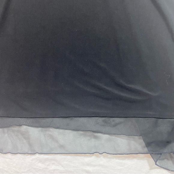 Cato Sheer Black tunic Top Asymmetrical scoop neckline 3/4 sleeve size 26/28 W - Picture 4 of 7